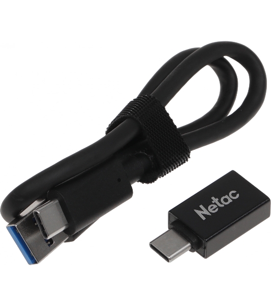 Внешний SSD Netac Z6S 240Gb USB 3.2 Gen 2 Type-C External SSD, R/W up to 550MB/480Mb/s,with USB-C to USB-A cable and USB-A to USB-C adapter