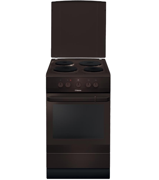Плита электрическая Hansa FCEB53000 коричневый, конфорок 4 шт, духовка 69 л, 50 см x 85 см x 60 см