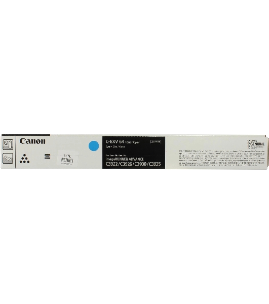 Тонер Canon C-EXV64C 5754C002 (голубой) туба 650гр. для копира imageRunner Advance DX C3922i/C3926i/C3930i/C3935i, (ISO 25500 стр)