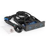 Планка USB на переднюю панель ExeGate U3H-627S, 3,5', 2хUSB3.0+HD Audio Combo, черная, металл, подсоед. к MB, фото5