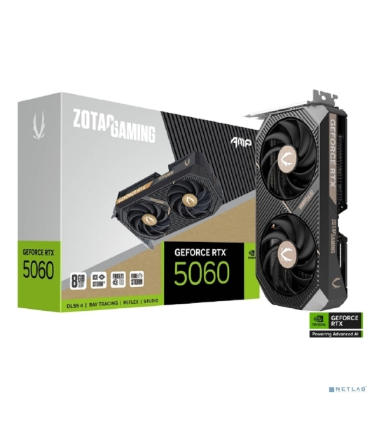 Видеокарта Zotac RTX 5060 TWIN EDGE OC 8Gb GDDR7 128bit 3xDP HDMI 2FAN MEDIUM PACK