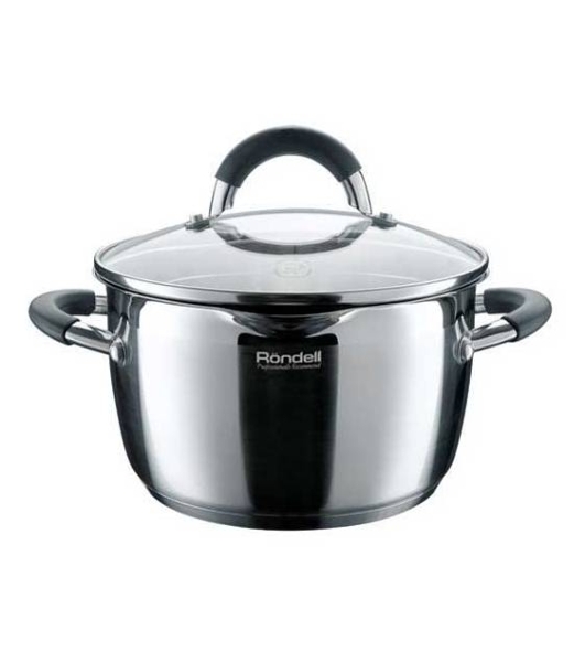 Кастрюля RONDELL RDS-025 Flaммe 5,7л RONDELL Кастрюля RDS-025 с/кр 24 см 5.7 л Flaммe. Диаметр 24см. Объем 5.7 л. Высококачественная пищевая сталь 18/10. Толщина стенок 0.6 мм. Тройное вштампованное, а затем вплавленное дно 5.0 мм. Комбинированная (зеркальная + матированная) обработка внешней поверхности. Отметки литража на внутренней поверхности посуды. Эргономичные крышка из термостойкого стекла со специальным ободком для удобного слива жидкости (2 диаметра отверстий). Ненагревающиеся ручки из нержавеющей стали с вставками из силикона. Надежное клепочное крепление. Плавный переход от дна к стенкам. Подарочная упаковка с ручкой. Буклет с рецептами. Подходит для всех видов плит и посудомоечной машины.