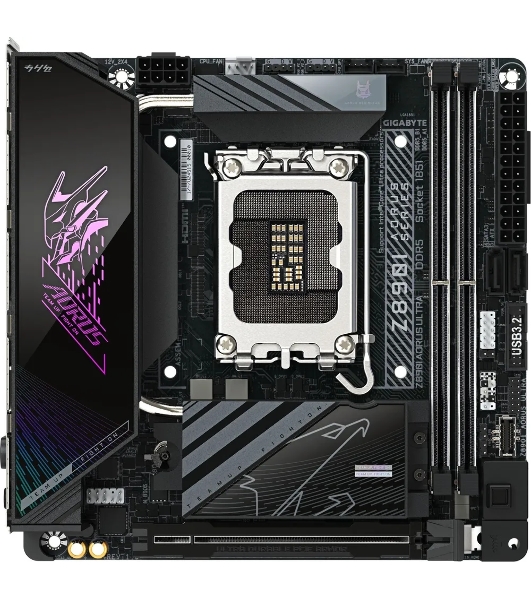 Материнская плата Gigabyte Z890I AORUS ULTRA, LGA 1851, Intel Z890, 2xDDR5, 2xSATA, 2xM.2, 1xPCIe 5.0 x16, 1xDP, 1xHDMI, 1xUSB-C, 1x Thunderbolt 4, 1x 2.5Gb LAN, 2xUSB-A 3.2 Gen 1, 3xUSB-A 3.2 Gen 2, 2x3.5 мм, TOSLINK, 7.1, 1xUSB4, Mini-ITX