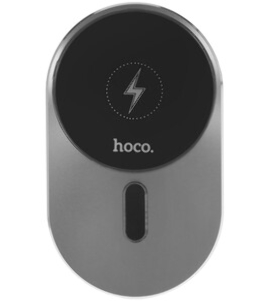Автомобильный держатель для смартфона Hoco CA91, беспроводная зарядка, на воздуховод, серый