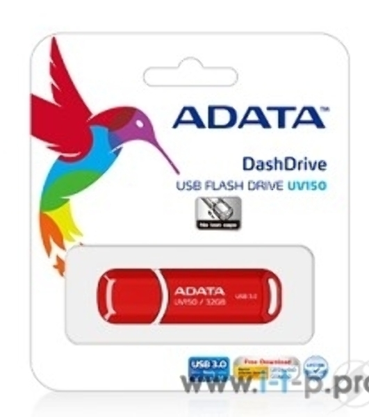 Флешка USB ADATA UV150 (AUV150-32G-RRD), 32Gb, USB 3.0, R/W 35/10, красный