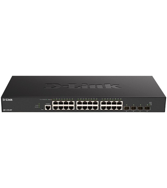 Коммутатор D-Link DXS-1210-28T/A1A, 24×10 Гбит/с + 4×25 Гбит/с SFP28, управляемый