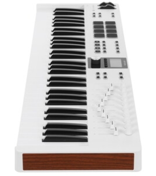 Клавиатура MIDI 231535 Arturia KeyLab Essential 61 mk3 Rose Quartz 61 клавиша, LCD дисплей, 9 энкодеров, 8 пэдов, 9 фейдеров, 12 кнопок управления, колеса высоты тона и модуляции, 1/4' Jack вход для педали, MIDI выход, Type-C
