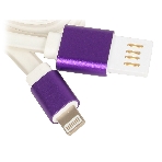 Кабель Gembird USB 2.0 Cablexpert AM/Lightning 8P, 1м, силиконовый шнур, разъемы фиолетовый металлик, пакет, фото 1