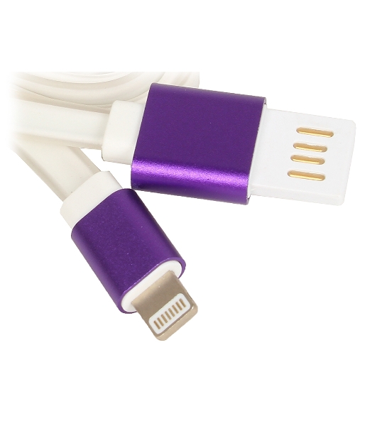 Кабель Gembird USB 2.0 Cablexpert AM/Lightning 8P, 1м, силиконовый шнур, разъемы фиолетовый металлик, пакет
