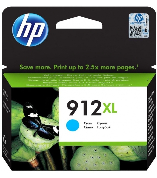 Картридж струйный HP 912 3YL81AE голубой (825стр.) для HP OfficeJet 801x/802x