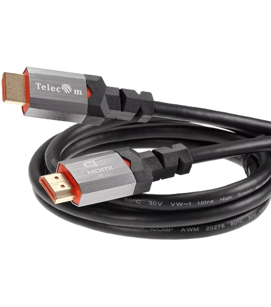 Кабель Telecom TCG365-1M HDMI 19M/M,ver. 2.1, 8K@60 Hz 1m метал разъемы, Telecom TCG365-1M