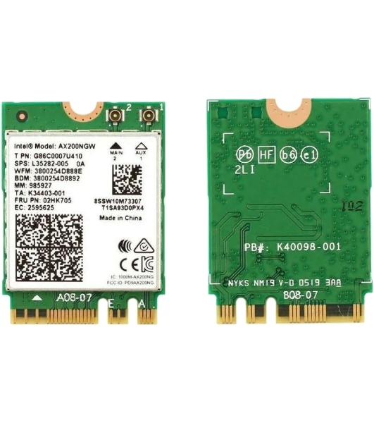 Плата сетевого контроллера Intel Wi-Fi 6 AX200, 2230, 2x2 AX+BT, No vPro, 985927