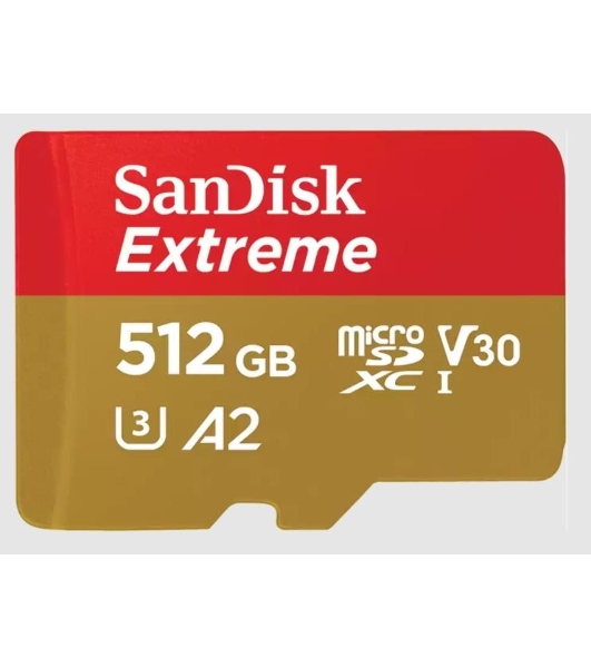 Флеш карта microSD 512Gb SanDisk microSDXC Class 10 UHS-I A2 C10 V30 U3 Extreme 190MB/s