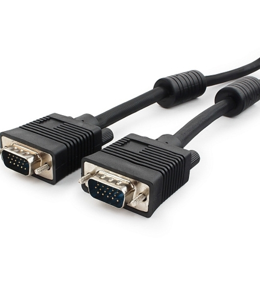 Кабель VGA Premium Cablexpert CC-PPVGA-10-B, 15M/15M, 3.0м, черный, тройной экран, феррит.кольца, пакет