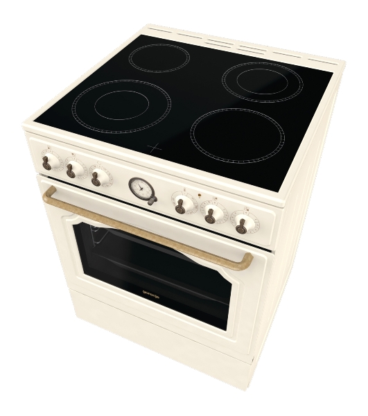 Плита электрическая Gorenje GECS6B70CLI бежевая, конфорок 4 электрических, духовка 71 л, 60 см x 85 см x 60 см