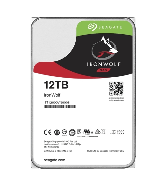 Жесткий диск Seagate Ironwolf ST12000VN0008, 12Tb SATA 6.0Gb/s, 7200 rpm, 256mb buffer, 3.5',для NAS
