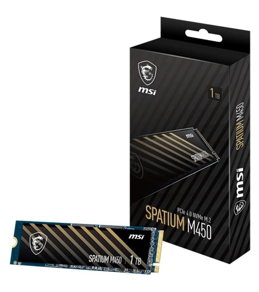 Накопитель SSD MSI SPATIUM M450, 1Tb, PCIe 4.0 x4, M.2 2280, NVMe, R/W 3400/2400