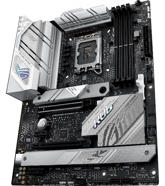 Материнская плата ASUS ROG STRIX B760-A GAMING WIFI, LGA 1700, Intel B760, 4xDDR5, 4xSATA, 3xM.2, 1xPCIe 5.0 x16, 1xPCIe 3.0 x4, 1xHDMI, 1xDP, 1x 2.5Gb LAN, 1xUSB-A 3.2 Gen 2, 2xUSB-A 3.2 Gen 1, 4xUSB 2.0, 5x3.5 мм, 7.1, Standard-ATX