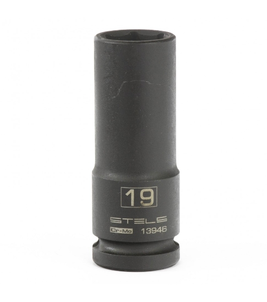 Головка ударная удлиненная шестигранная Stels 19 мм, 1/2', CrMo