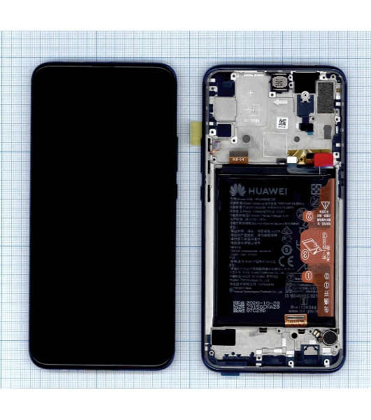 Дисплей для Huawei Honor 9X Pro в сборе с тачскрином, панелью и аккумулятором (SP 02353HAD), синий