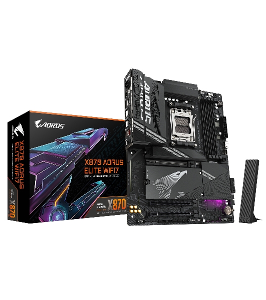 Материнская плата Gigabyte X870 A ELITE WIFI7, AM5, AMD X870, 4xDDR5, 4xSATA, 4xM.2, 1xPCI-E 5.0 x16, 1xPCI-E 4.0 x4, 1xPCI-E 3.0 x2, 1xHDMI, 1x 2.5Gb LAN, 4xUSB-A 3.2 Gen 1, 2xUSB-A 3.2 Gen 2, 4xUSB-A 2.0, 2xUSB-C 4.0, 2x3.5 мм, 7.1, ATX