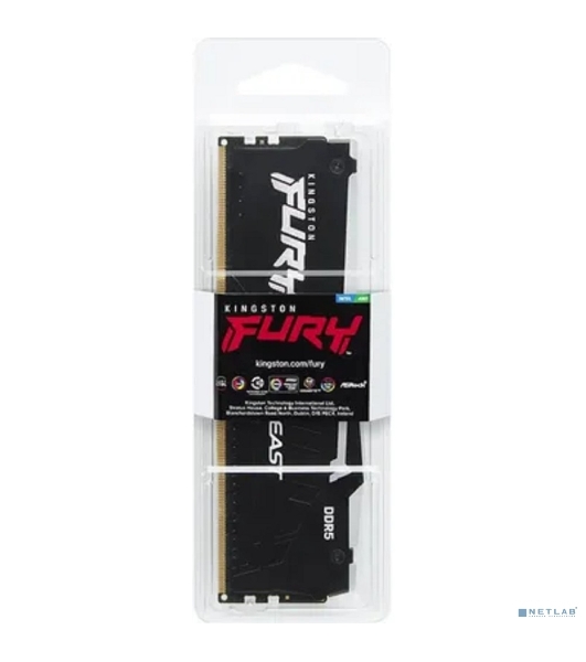 Оперативная память Kingston Fury Beast, DDR5, 16Gb (1x16Gb), 5600MHz, CL36, DIMM, с радиатором, RGB, черный