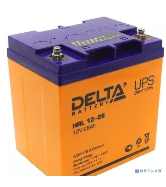 Аккумуляторная батарея Delta HRL 12-26 X напряжение 12В, емкость 28А·ч (165х125х175мм)