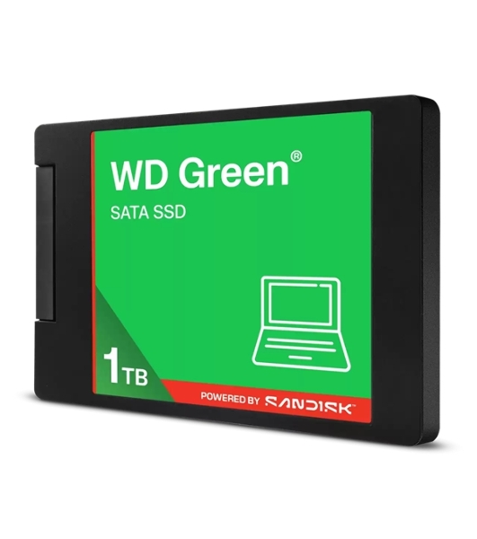 Накопитель SSD 1TB WD Green, 2.5', SATA III, R/W - 545/510 MB/s 3D-NAND