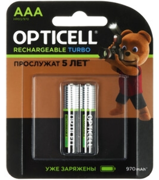 Аккумулятор Opticell Turbo 6080003 AAA NiMH 970mAh (2шт) блистер