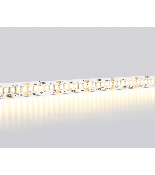 Светодиодная лента Ambrella light GS3401 2835 240Led/ 20W m/ 24V IP20 3000K/ 5000*10*1.2mm (2 конт.)