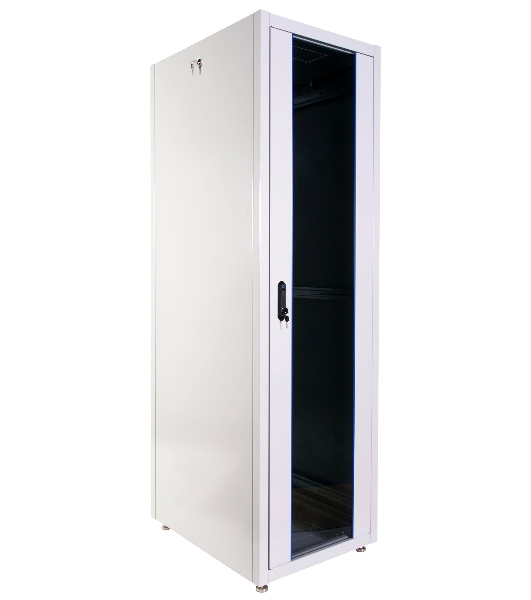 Шкаф коммутационный ЦМО (ШТК-Э-42.8.8-13АА) напольный 42U 800x800 мм пер. дв. стекл металл 2 бок. пан. 710 кг серый 715 мм 105 кг