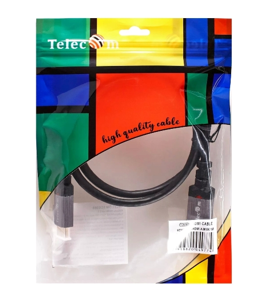 Кабель Telecom TCG365-1M HDMI 19M/M,ver. 2.1, 8K@60 Hz 1m метал разъемы, Telecom TCG365-1M