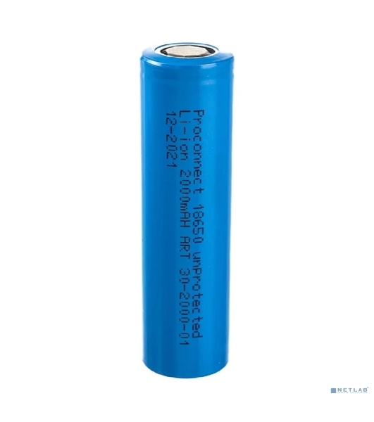 Аккумулятор PROconnect 18650 unprotected Li-ion 2000 mAh индивидуальная упаковка