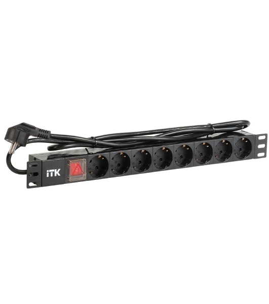 Блок распределения питания ITK PH12-8D1-P гор.размещ. 8xSchuko базовые 16A Schuko 2м