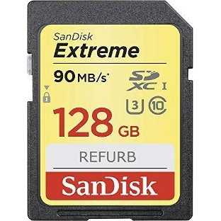 Флеш карта SD 128Gb SanDisk SDXC Class 10 V30 UHS-I U3 Extreme 180MB/s