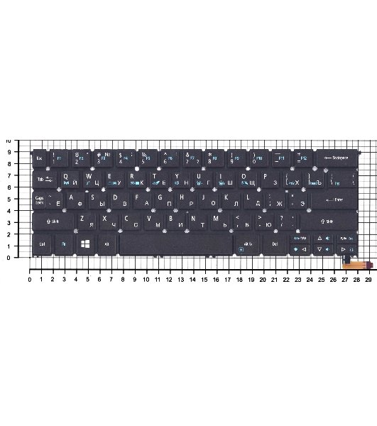 Клавиатура для ноутбука Acer Aspire R13 R7-371 R7-371T черная с подсветкой