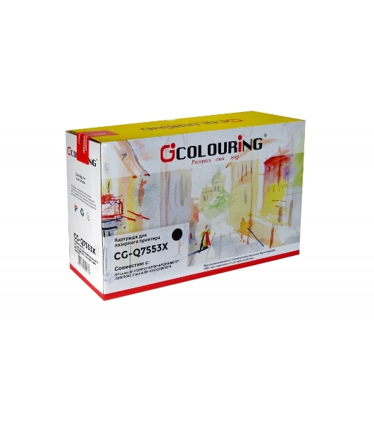 Картридж лазерный Colouring CG-Q7553X/715 черный (7000 стр.) для HP LJ P2010/P2014/P2015/2015d/2015n/M2727/M2727nf/M2727nfs/Canon LBP-3310/3370