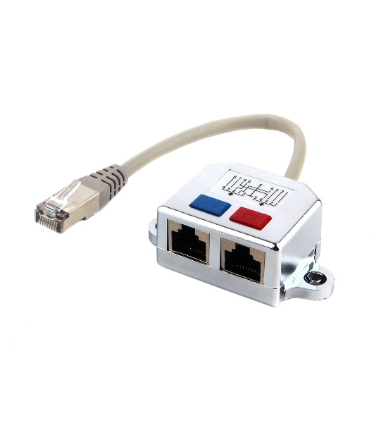 Разветвитель NCA-SP-02 FTP 1 порт RJ45 (T568A/T568B) -> 2 порта RJ45 10/100 BASE-T