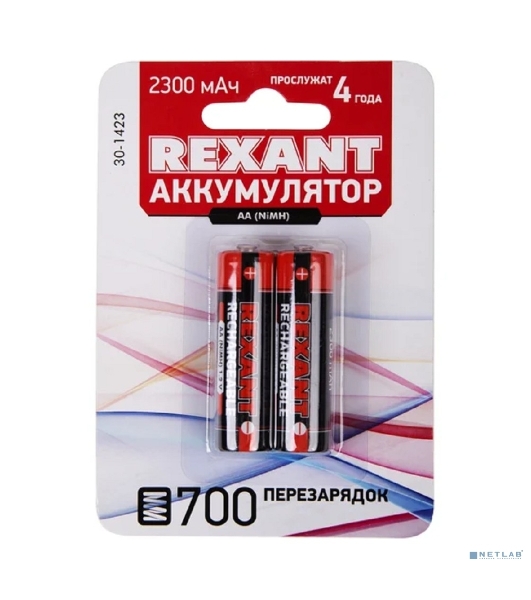 Аккумулятор Rexant тип AA 'пальчиковый' 1.2 В 2300 мА·ч
