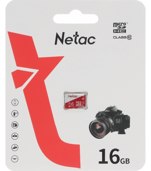 Флеш карта microSDHC 16Gb Netac P500 ECO (50/95 Mb/s, no adapter) (NT02P500ECO-016G-S)