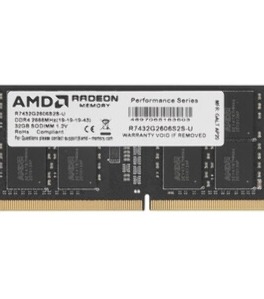 Оперативная память AMD Radeon R7, 32GB, DDR4, 2666MHz, CL19, SO-DIMM