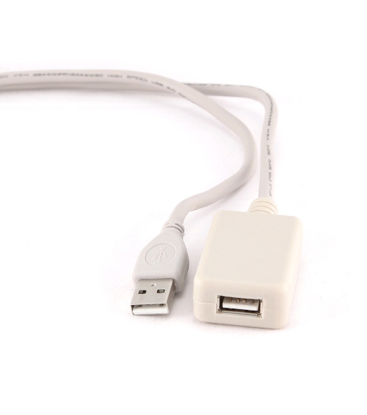Кабель Gembird USB 2.0 удлинительный, активный 4.8м AM/AF, черный