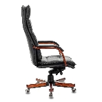 Кресло Бюрократ T-9927WALNUT/BLACK черный, кожа, фото9