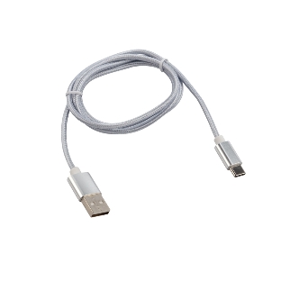 Кабель USB-Type-C Rexant 2A/nylon/silver/1м
