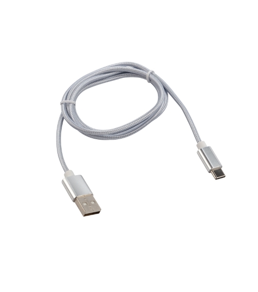 Кабель USB-Type-C Rexant 2A/nylon/silver/1м