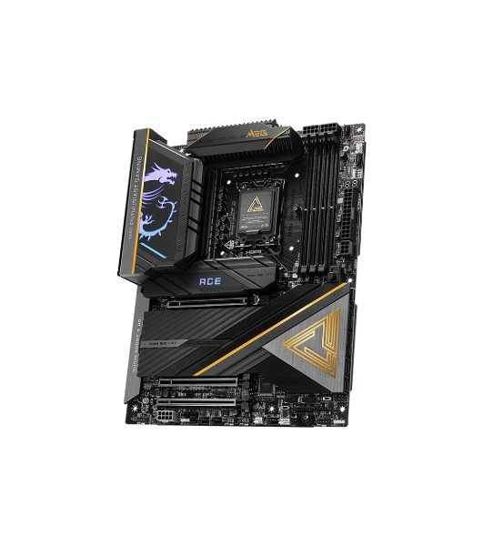 Материнская плата MSI MEG Z890 ACE, LGA 1851, Intel Z890, 4xDDR5, 4xSATA, 5xM.2, 1xPCIe 5.0 x16, 1xPCIe 5.0 x8, 1xPCIe 4.0 x4, 1xHDMI, 1x 10Gb LAN, 11xUSB-A 3.2 Gen 2, 2xUSB-C 3.2 Gen 2, 2xThunderbolt 4, 2x3.5 мм, 7.1, ATX