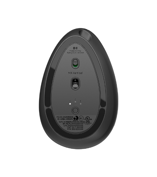 Мышь беспроводная/проводная Logitech MX Vertical графитовый, 4000 dpi, радиоканал, Bluetooth, USB, кнопки - 6