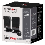 Колонки Crown CMS-601 чёрный, 2.0, 6 Вт, AUX, фото8