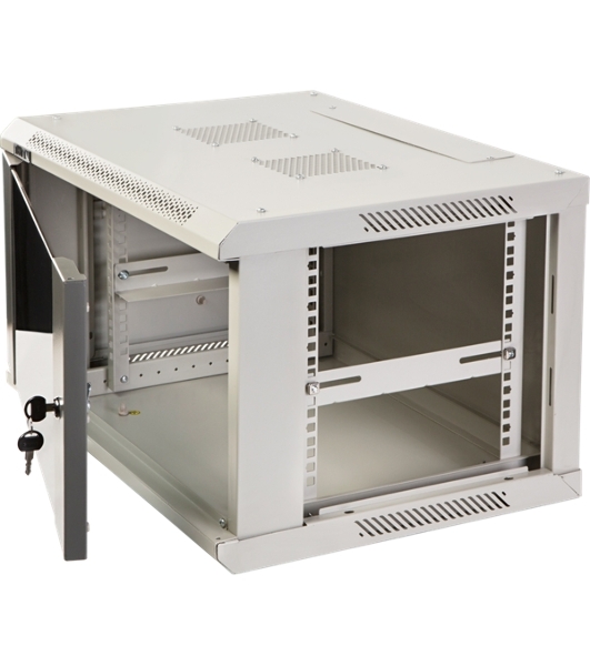 Шкаф коммутационный Lanmaster (TWT-CBWPG-6U-6X4-GY) 6U 600x400 мм пер. дв. стекл 60 кг серый