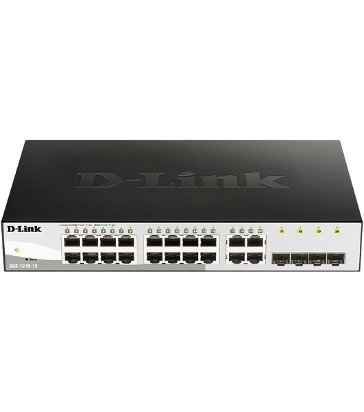 Коммутатор D-Link DGS-1210-16/G2A, 16×1 Гбит/с + 4×1 Гбит/с Combo, настраиваемый